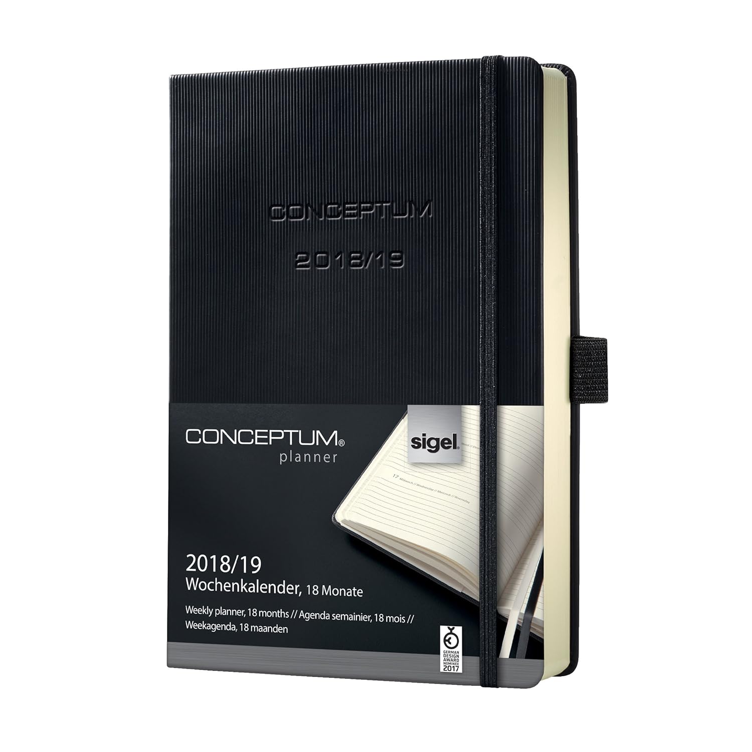 Sigel C1901 Agenda semanal 2018/2019, 18 meses, tapa dura, 14,8 x 21,3 cm, negro Sigel C1901 Agenda semanal 2018/2019, 18 meses, tapa dura, 14,8 x 21,3 cm, negro