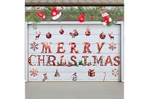 RMBHM 30Pcs 8.3" Large Merry Christmas Garage Door Magnets, Santa Claus and Snowman Magnets for Garage Door, Waterproof Merry Christmas Decoration for Car and Garage Decor