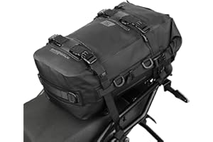 abamita Rhinowalk Motorcycle Tail Bag Full Waterproof Motorbike Side Bag 15L Motor Saddle Pannier Bag Rear Rack Trunk Professional Motor Accessories-Black