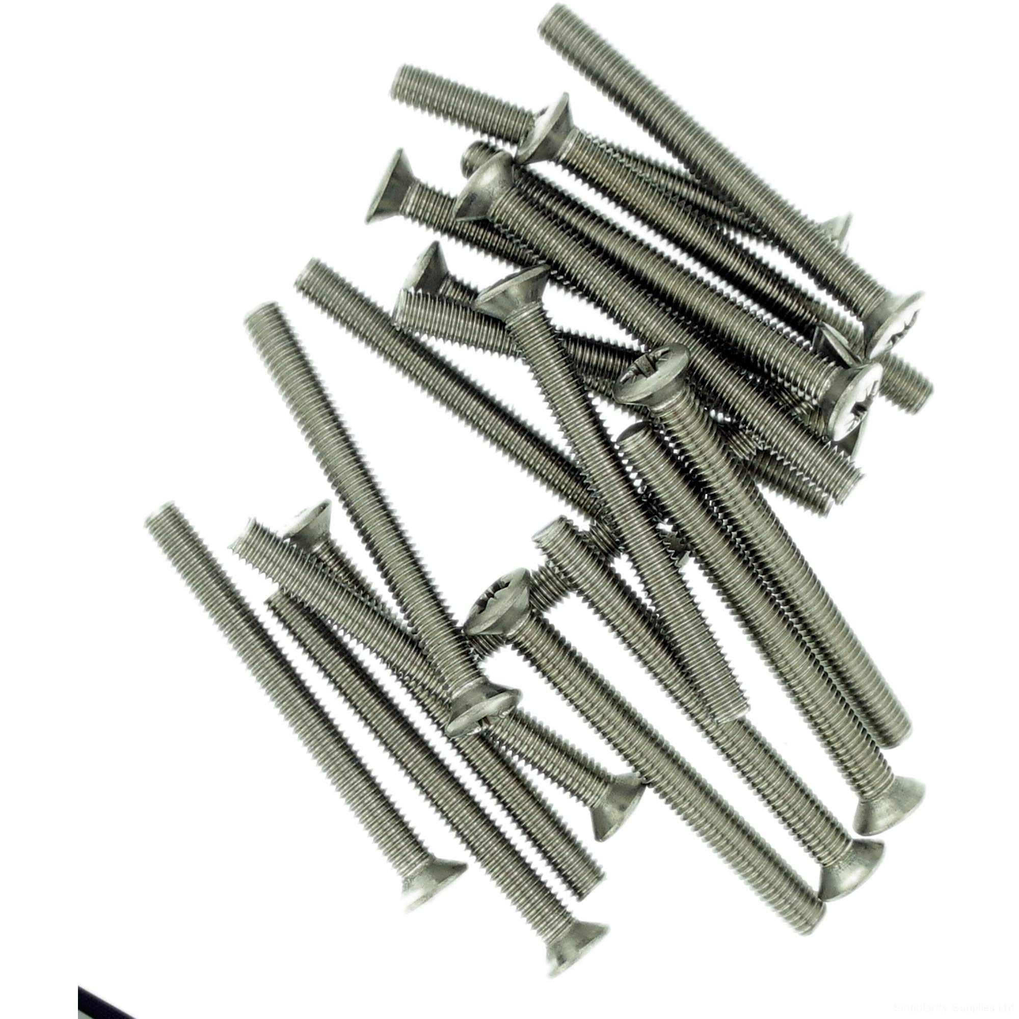 M6 (6mm x 20mm) Pozi Raised Countersunk Machine Screw (Bolt) - Stainless Steel (A2) (Pack of 20)
