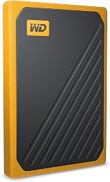 WD 500GB My Passport Go Portable SSD Amber Trim Drop Resistant Fast 400MB/s view 3