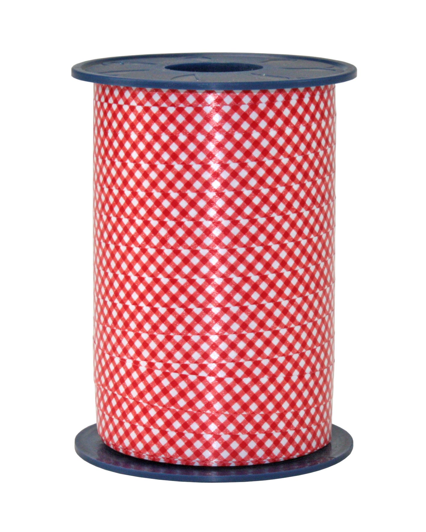 Präsent - Checked Curling Ribbon Red 10 mm Width, 250 m Length — image 1