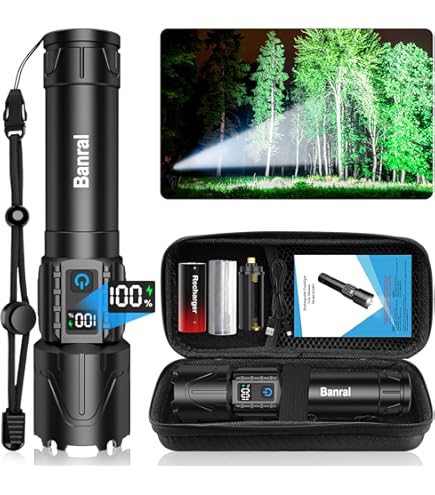 KSIEE Multi-Function Flashlight | 6 Modes, Waterproof, With Glass Breaker & Phone Charger