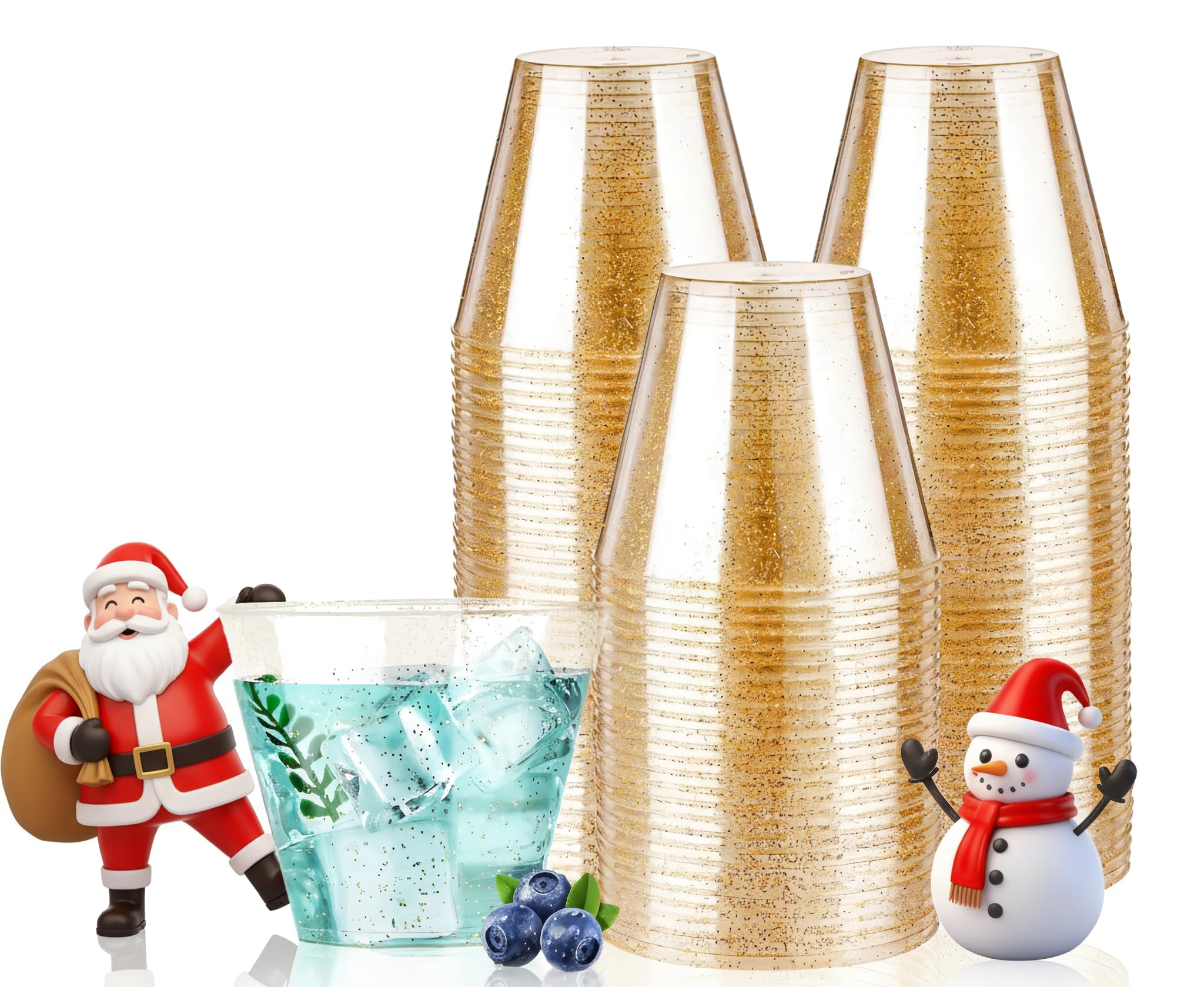 Photo 1 of ***Factory seal***

Goodluck 9 oz  PCS Gold Glitter Plastic Cups, Disposable Glitter Cups, Elegant Plastic Cocktail Glasses, Fancy Party Cups for Wedding, Birthday, Holiday