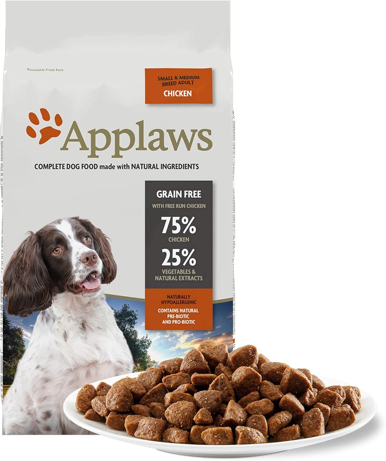 Applaws High Protein Complete and Grain Free Dry Dog Food 7.5 kg for Adult Medium and Small Dog Breeds Chicken (Pack of 1) - Image 3