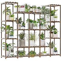 Bamworld Support Plantes Intérieur, Porte Plante Intérieur 3 Niveaux En