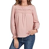 Long Sleeve Shirts Women Dressy Blouses for Women Cute Crew Neck Fall Tops Trendy Women's Clothing 2026 Fashion