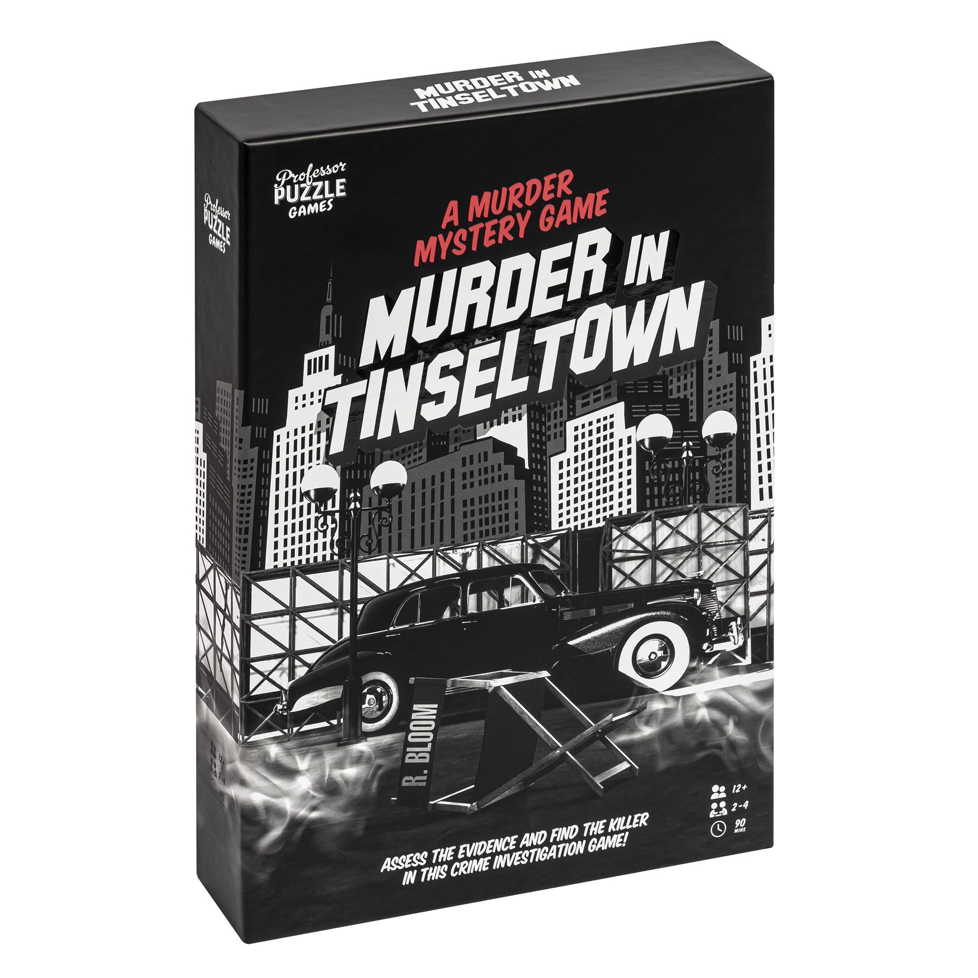 Professor PUZZLE Murder In Tinseltown Detective Game | Immersive Hollywood Murder Mystery Gameplay | Investigate Crime Scenes, Interrogate Suspects, Solve the Mystery | Great Family Game Night Fun.