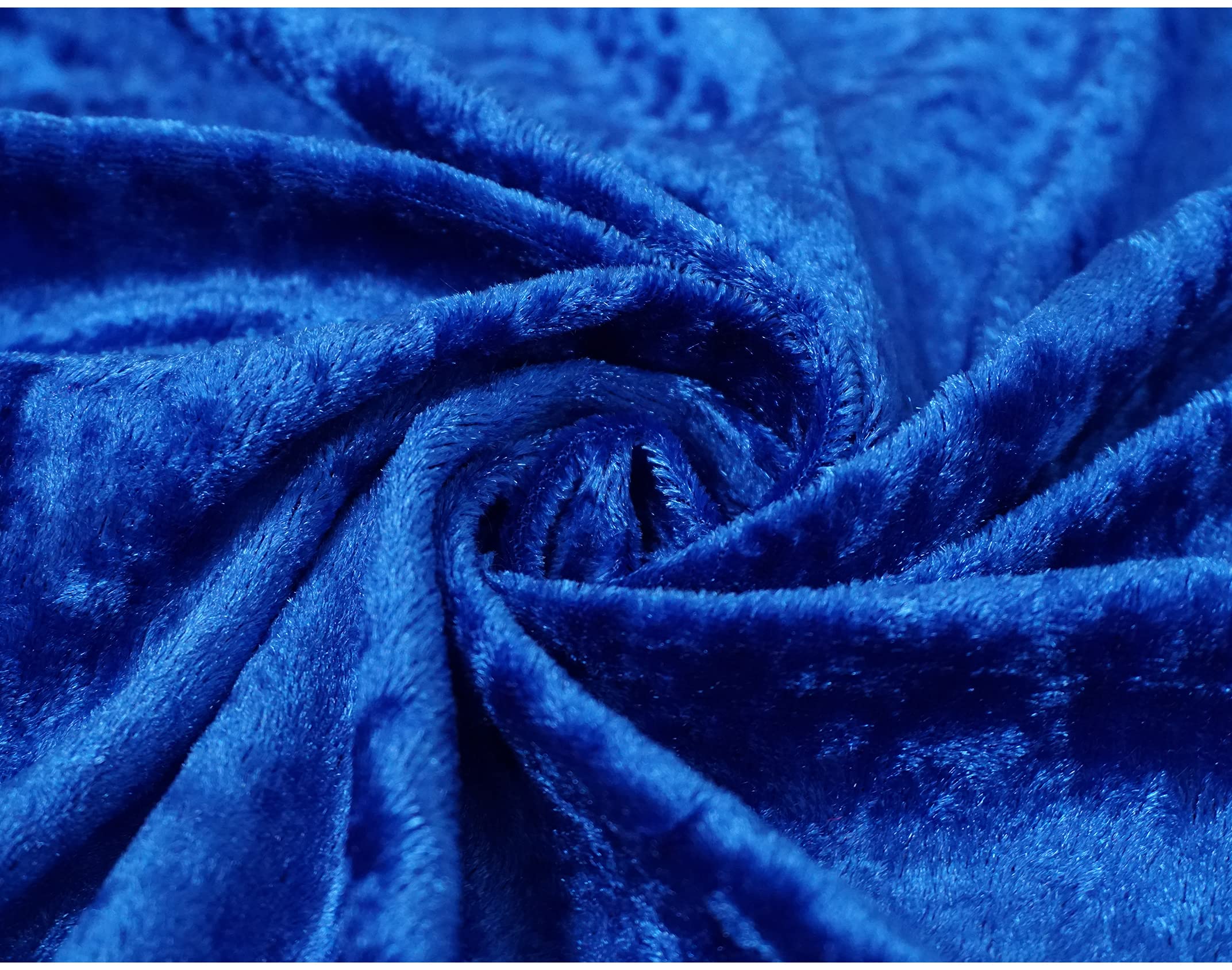 Crushed Velvet Fabric Craft Stretch Velour Material - Soft Furnishing & Craft Velour Fabric - 150cm Wide (Royal Blue, 200cm x 150cm (79" x 60")) — image 1