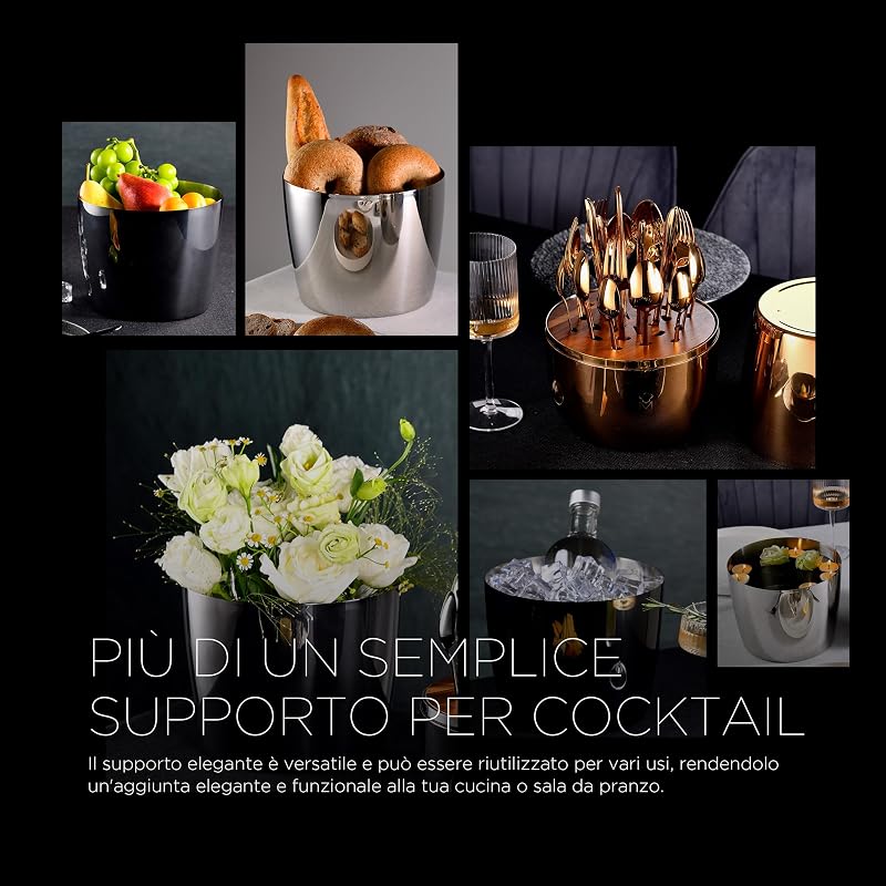 THE DROP - Set da cocktail da 6 pezzi - Acciaio inossidabile - Design elegante e salvaspazio - Ideale per la mixologia, le riunioni e i regali - Altamente resistente