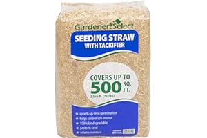 GARDENER SELECT Seeding Straw with Tackifier, Biodegradable Straw, 2.5 CU FT Bale (Covers up to 500 sq. ft.)