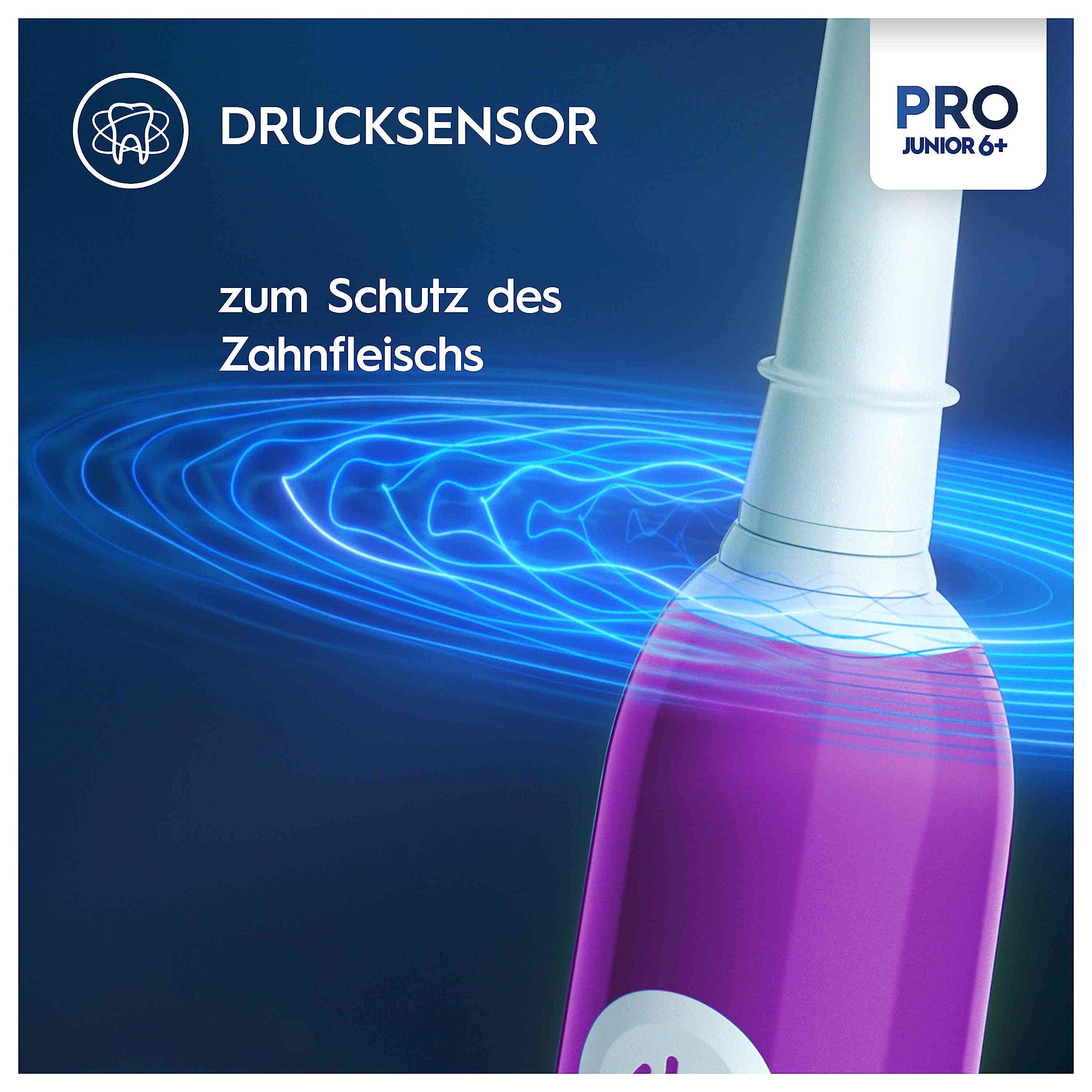Oral-B Pro Junior Elektrische Zahnbürste für Kinder — Electric Toothbrush ab 6 Jahren — Inkl. 1 Aufsteckbürste, Designed by Braun, Lila 2