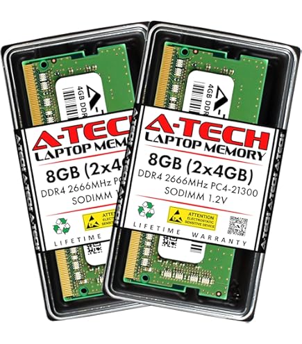 A-Tech 8GB (2x4GB) DDR4 2133 MHz SODIMM PC4-17000 (PC4-2133P) CL15