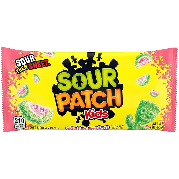 SOUR PATCH KIDS WATERMELON SOFT & CHEWY GUMMY CANDY, BULK CANDY, 24 – 2 OZ BAGS