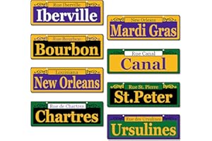 OMGOUUE Mardi Gras Carnival Party Street Sign Decoration 16pcs