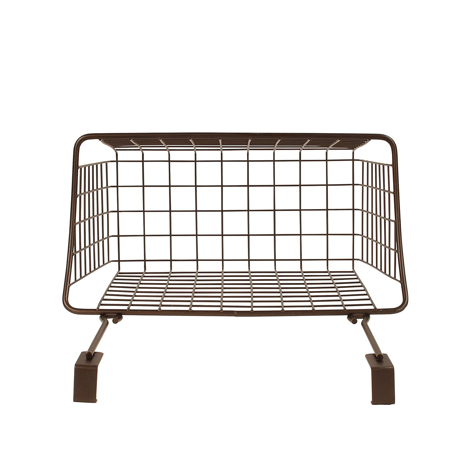 Spectrum Diversified Grid Storage Basket, Over The Cabinet, Steel Wire Sink Organization for Kitchen & Bathroom, Large, Bronze - Home Storage Baskets