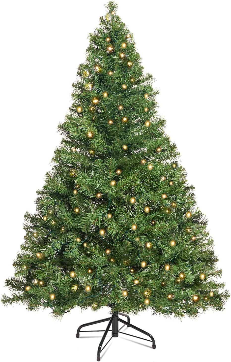 Trees - WBHome 5 Feet Premium Spruce Hinged Artificial Christmas Tree, 500 Branch Tips，Pre-lit
