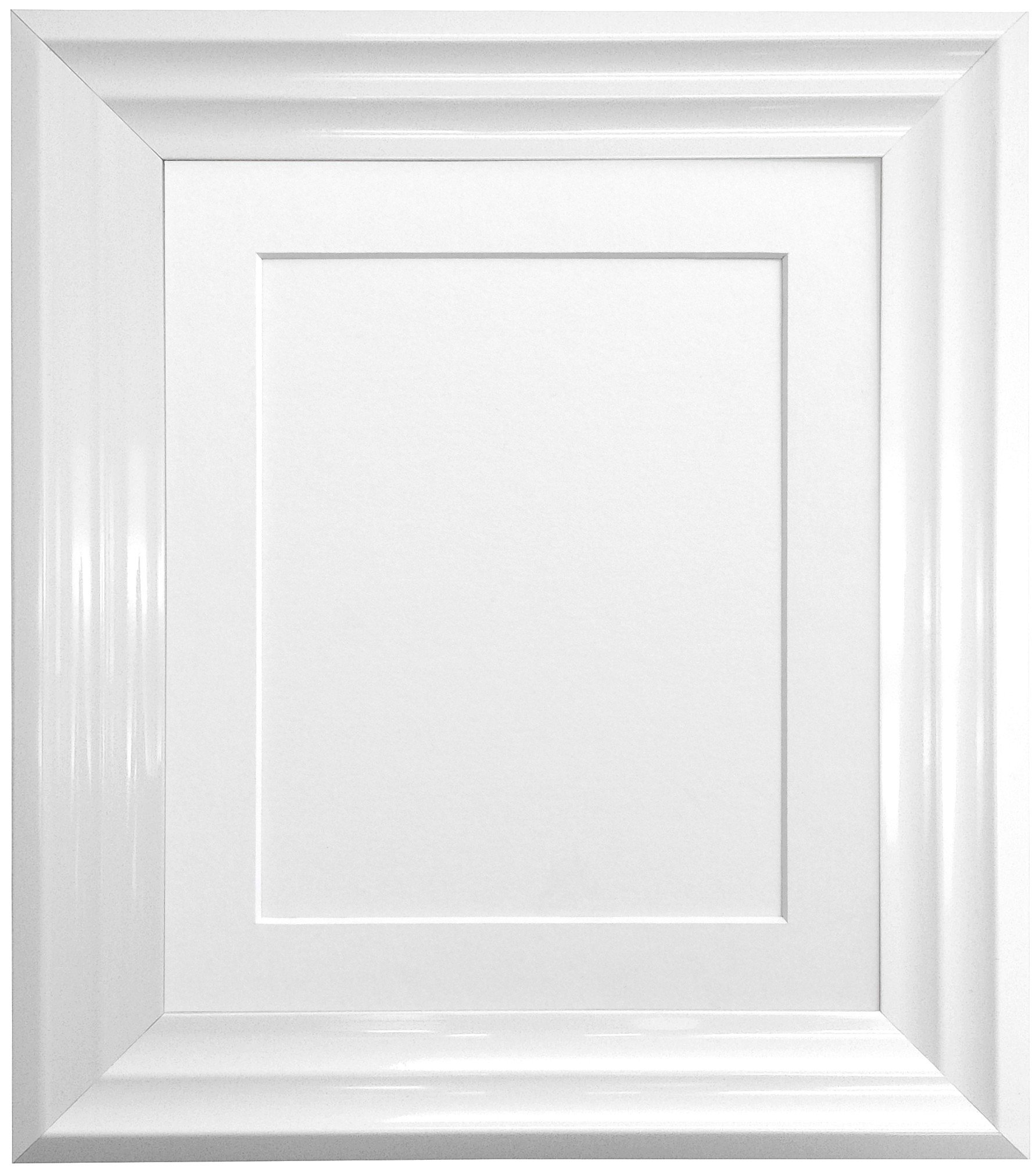 FRAMES BY POST Firenza White Picture Photo Frame with White Mount Plastic Glass 20"x16" Pic Size A3