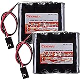 Tenergy 2 Pack NiMH Receiver RX Battery with Hitec Connectors 4.8V 2000mAh High Capacity Rechargeable Battery Pack for RC Rec