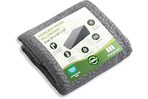 MEOVEN Wedge Pillow Cover for 24x24x10 Bed Wedge Pillow, Hypoallergenic Replacement Case Cover with Zipper & Pockets, Gray