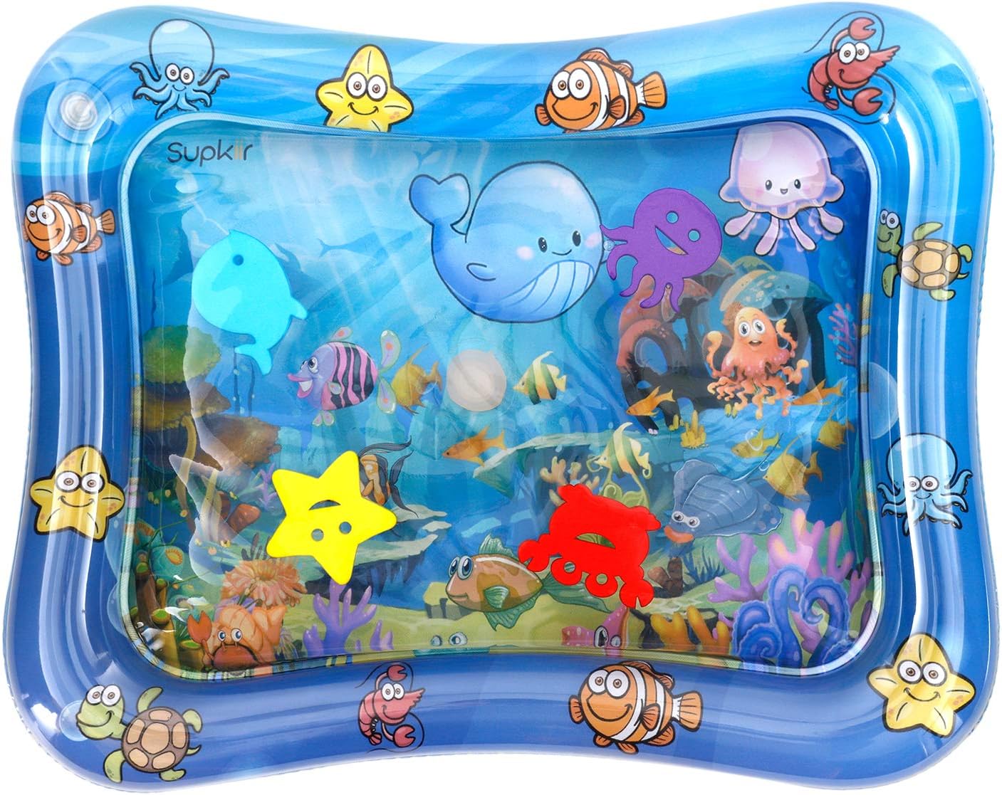 Supkiir Inflatable Tummy Time Premium Baby Water Mat Perfect Fun Time Play Activity Center Water Filled Infants & Toddlers Play Mat