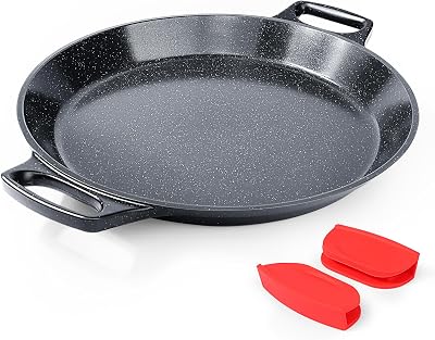 Paellapfanne Induktion, Paella Pfanne 38×41 cm Antihaftbeschichtete aus Aluminiunnen