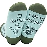 InnoBeta Fishing Gifts for Men, Gifts for Fishing Lover, One Size Crew Socks, I'd Rather Be FXXXING