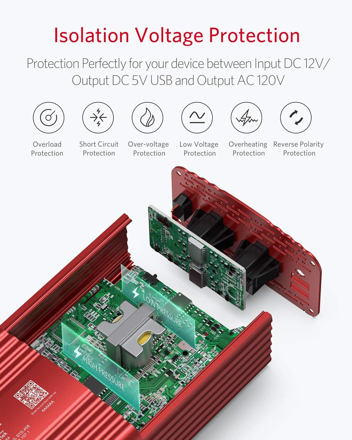 BESTEK 500W Pure Sine Wave Power Inverter DC 12V to AC 110V Car Plug Inverter Adapter Power Converter with 4.2A Dual USB Charging Ports and 2 AC Outlets Car Charger, ETL Listed: Car Electronics