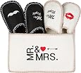 Set 2 Tazze Mr & Mrs In Ceramica Con Coperchio E Cucchiaio - 14 Oz, Regalo Coppia Per San Valentino/Nozze