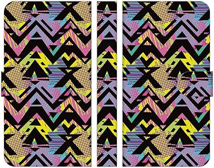Amazon Co Jp Ruuu シンプルスマホ5 A001sh 手帳型 スマートフォン スマホ ケース カバー カラフル 幾何学模様 三角 レトロ ダサ可愛い 原宿系 派手 目立つ ダサい Electronics Cameras