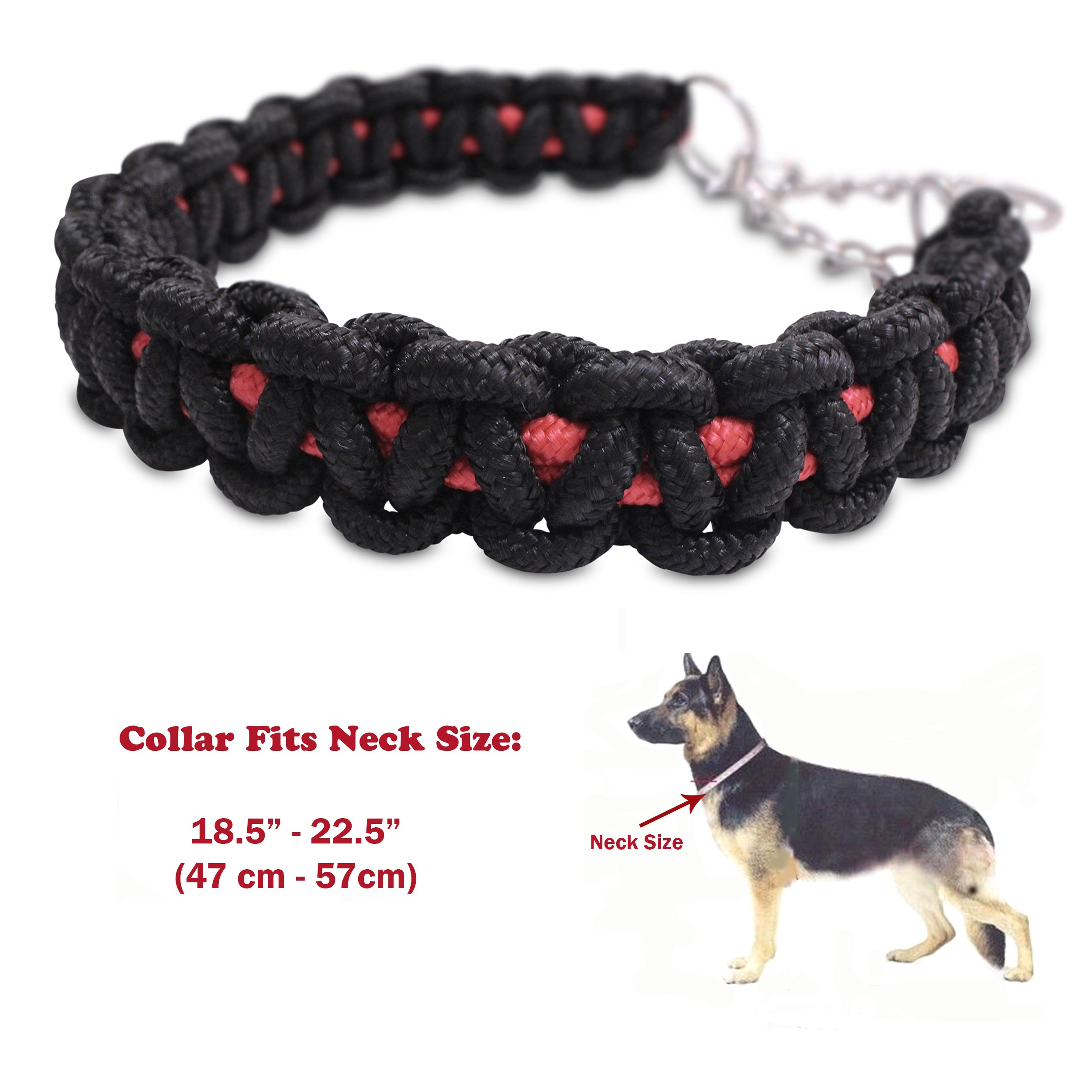 Olivery Heavy Duty Dog Martingale Braided Collar with Solid Hand