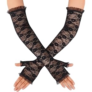 Avidlove Long Lace Gloves for Tea Party Wedding Opera Goth Accessories | 1920s flapper look, tea party outfit, prom night acc