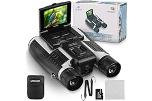 Minolta 12x32 Digital Binoculars - 4K UHD Video Camera, 48MP Photo, 8X Digital Zoom, IPS Anti-Glare Screen, Fog-Resistant Opt