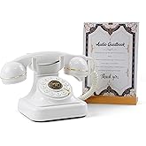 RetroVox Audio Guest Book Wedding Phone Guestbook and Signage Guest Audio Message Book, Vintage Style for Wedding Reception, Bridal Shower, Baby Shower(A Pearl White)