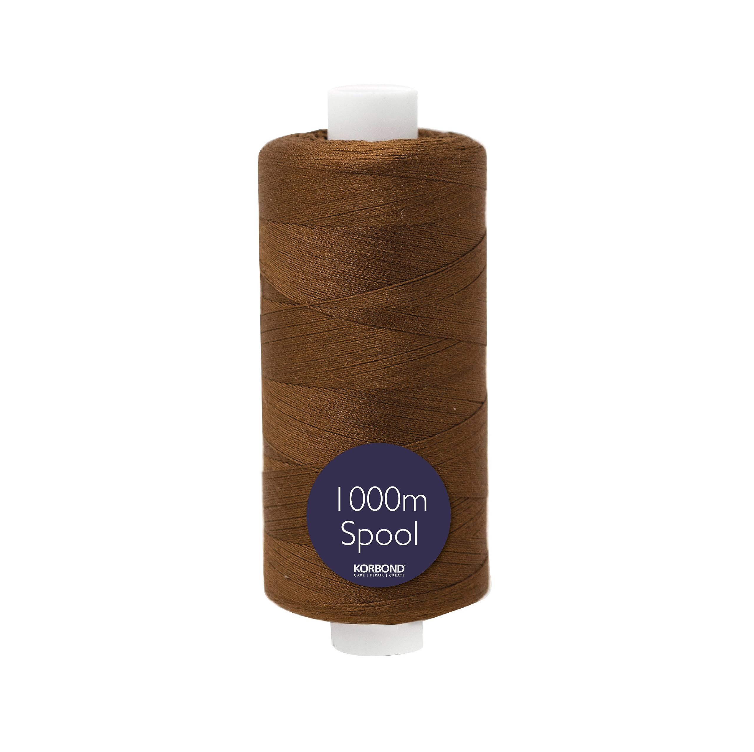 Korbond 1000m Polyester Sewing Thread - Hand and Machine Sewing Thread (Brown) — image 1