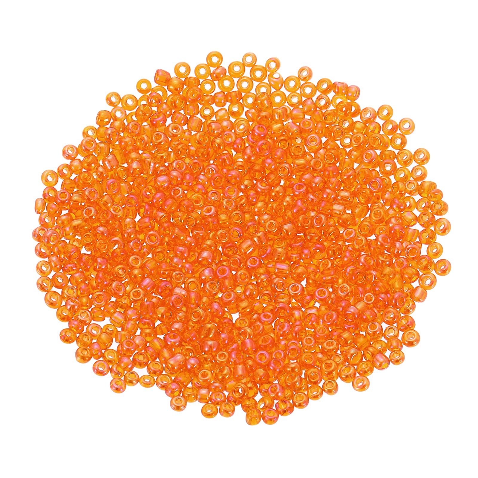 Photo 1 of uxcell 2000 Pcs Glass Seed Beads Bulk, 1.5mm Mini Glass Bugle Beads for DIY Earrings, Necklaces, Bracelets, Jewelry Making, Orange
