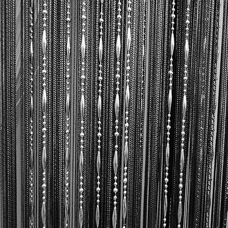 Mishiner Black Decorative String Line Tassel Curtain With Beads