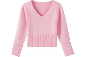 WYHDY Girls Ballet Wrap Top Long SleeDance Sweater for Girls V Neck
