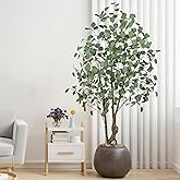 Artificial Eucalyptus Tree 5FT - Large Faux Plants Indoor Tree with 520 Leaves and Realistic Trunks, 60" Tall Fake Tropical Plant in Pot Artificial Floor Plant for Home Living Room Porch Office Decor