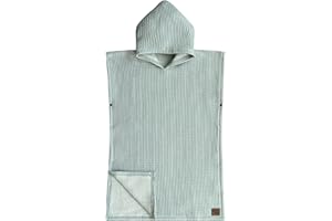 Jade&Kai Hooded Towel for Babies + Toddlers | Snaps into a Poncho | Organic Cotton Waffle | Lighweight and Absorbent | Bath, Beach, and Pool | Multiple Colors (Small (0-3 Yrs), June Breeze)