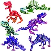 TJYZGXQ 6pcs 3D Printed Dinosaur Skeletons, T-Rex Fidget Toys,3D Printed Dragon Animals Toys,Dragon Toy Kids Girl,Dinosaur Toys for Kids 5-7 Desk Gifts