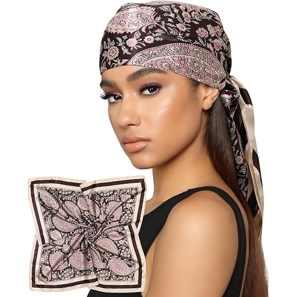 Bandana Foulard Bandeau Soie Foulard Rouge Pour Femmes Bandeau