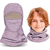 Kids Ski Mask Balaclava, Winter Fleece Full Face Mask Neck Warmer for Boys Girls in Cold Weather Skiing Cycling