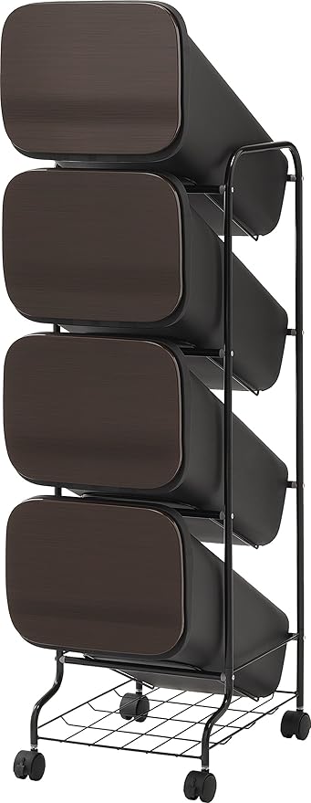 Amazon Co Jp リス 分別 ゴミ箱 スタンドダストボックス4段 ウッド 76l 19l 4 Smooth 4p ホーム キッチン