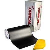Oracal 651 12" x 30ft Matte Vinyl Choose Color Solvent-Based Adhesive-Backed Calendared Wrap Decals w/VViViD Yellow Multi-Purpose Squeegee (Matte Black)