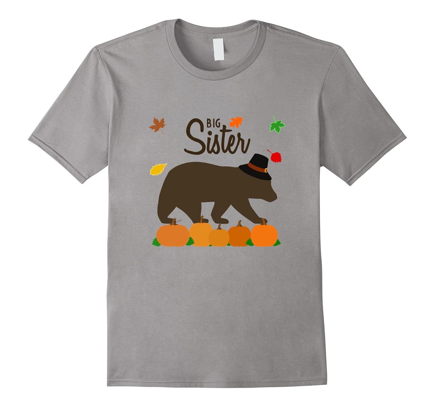 Big Sister Bear T-Shirt Matching Family Thanksgiving Shirt-ANZ