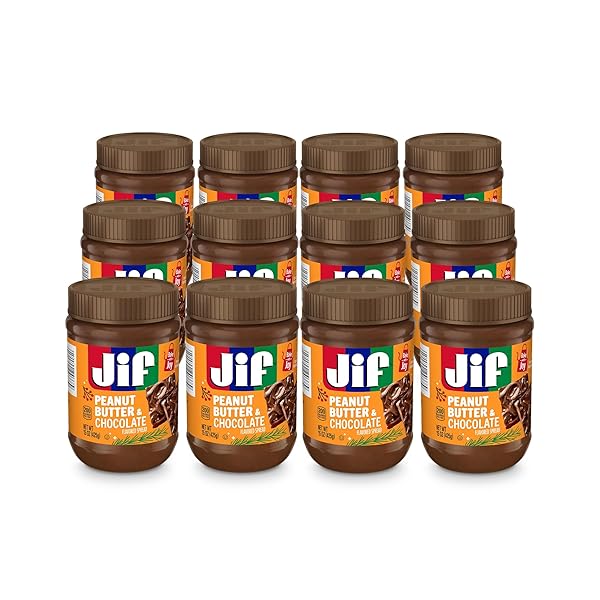 JIF PEANUT BUTTER & CHOCOLATE FLAVORED SPREAD, HOLIDAY...