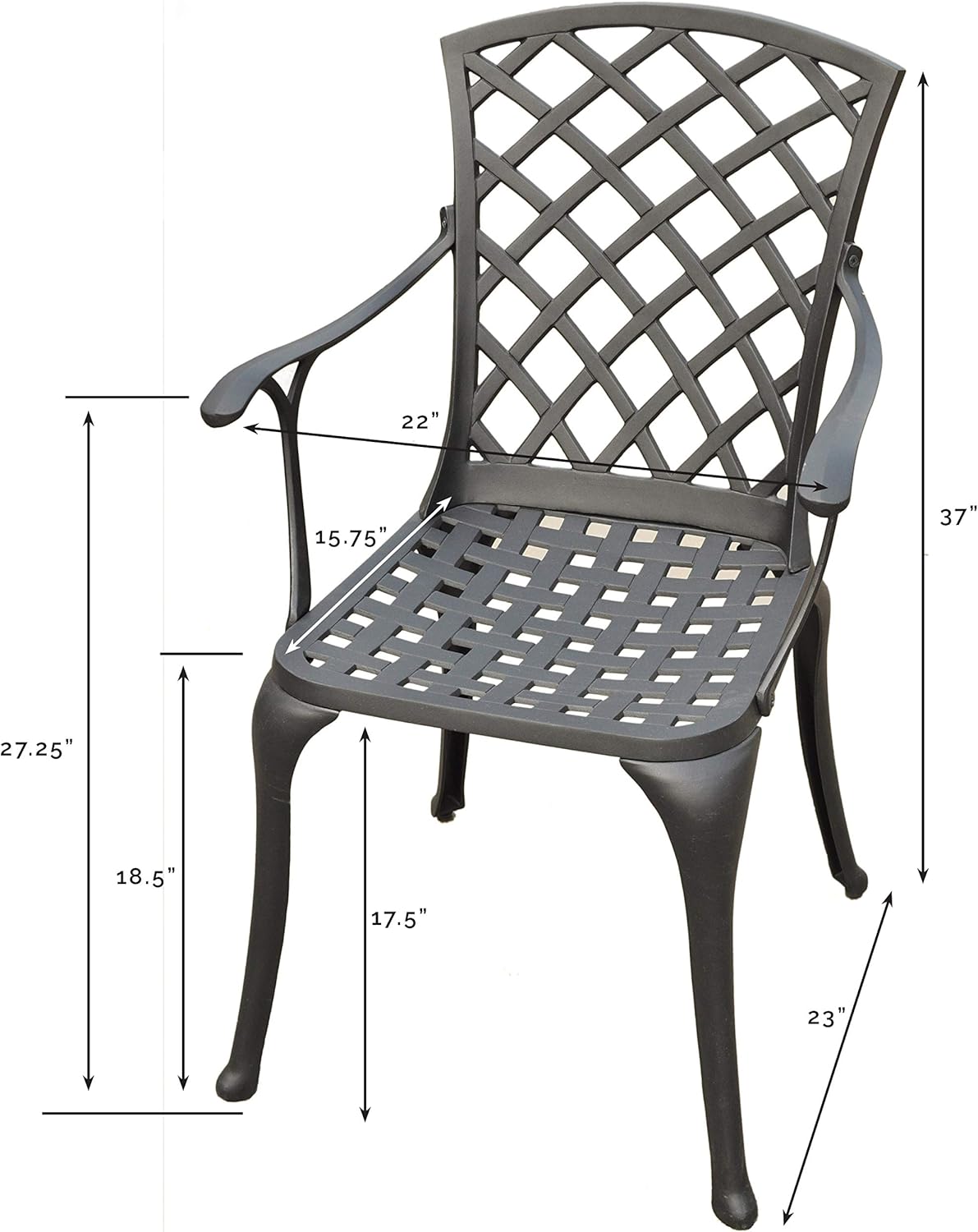 palermo patio furniture on Amazon Com Crosley Furniture Sedona Solid Cast Aluminum Outdoor High Back Arm Chair Black Furniture Decor