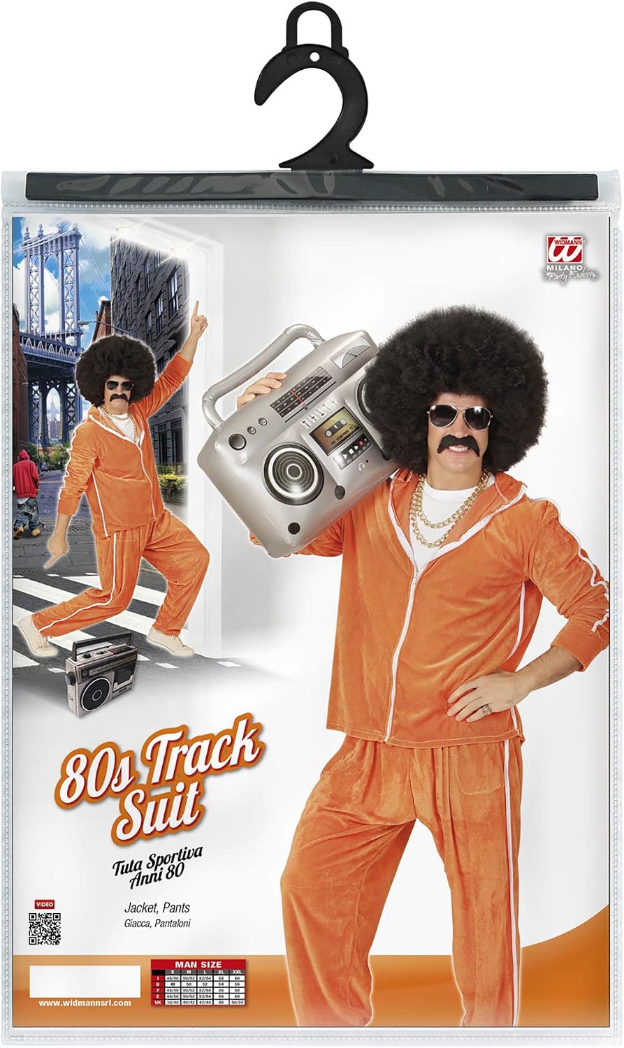 Widmann 80's Chenille Tracksuit Costume, L Size, Includes Retro Jacket and Trousers - Image 3