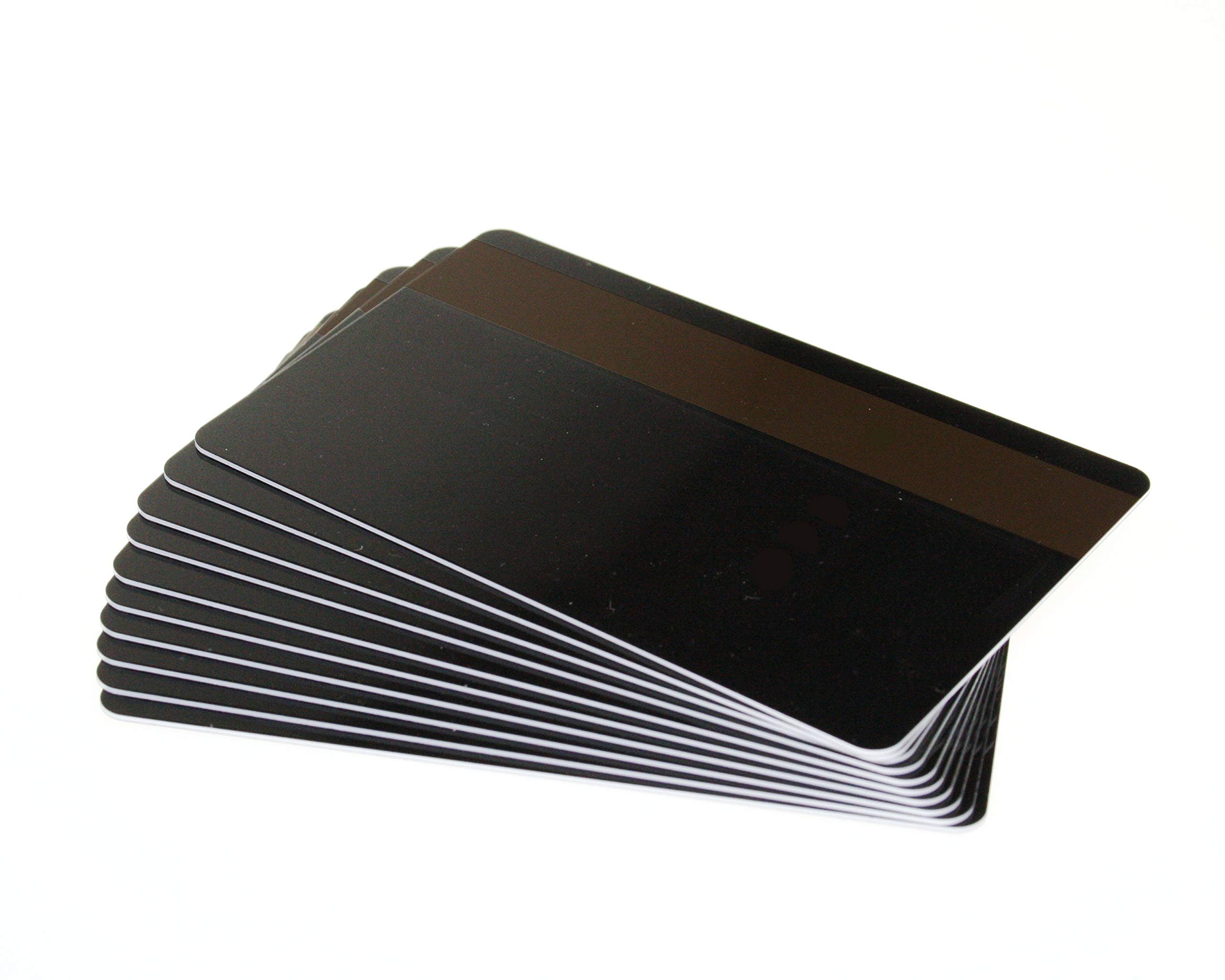 100 x PerfectID Premium ISO Quality PVC Plastic CR80 ID Cards with Hi-Co Magnetic Strip of Size 86x54mm (Credit Card Size) & 760 Microns Thickness. (Black)